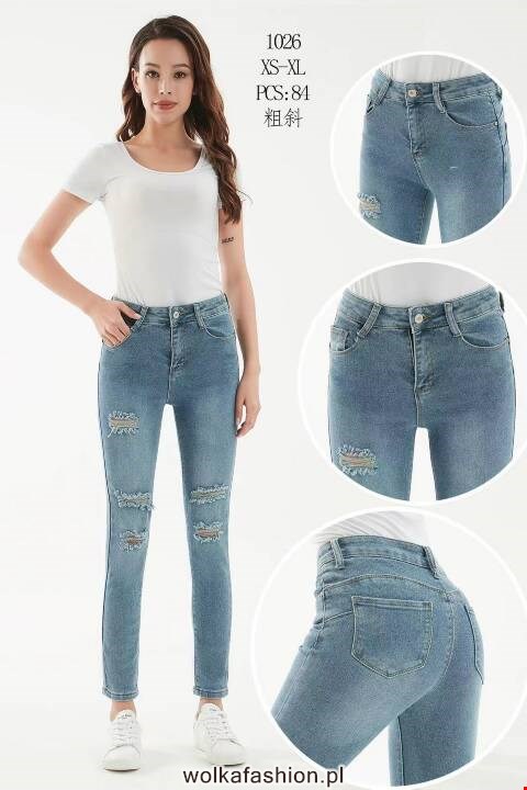Jeansy damskie 1026 1 kolor XS-XL