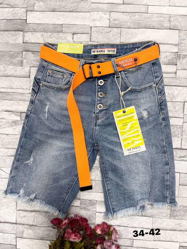 Spodenki jeansowe damskie 5528 1 kolor 34-42 1