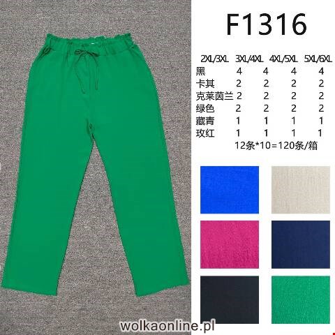 Spodnie damskie F1316 Mix kolor 2XL-6XL