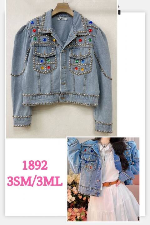 Kurtka jeansowa damskie 1892 1 kolor S-L