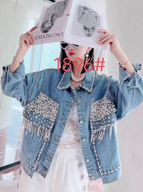 Kurtka jeansowa damskie 1896 1 kolor S-L