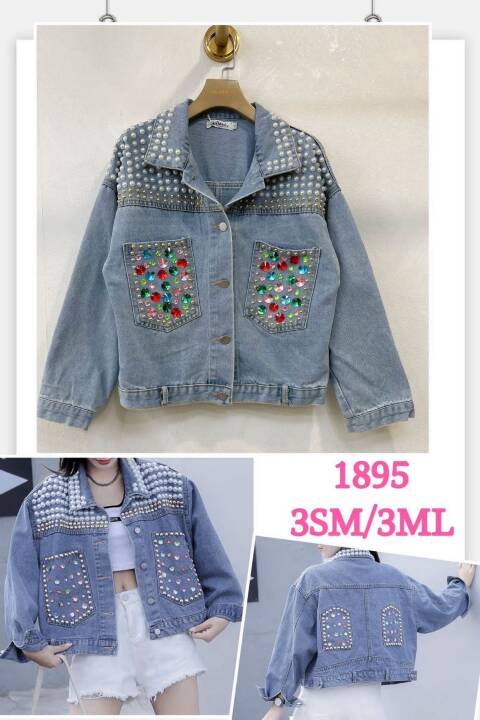 Kurtka jeansowa damskie 1895 1 kolor S-L 1