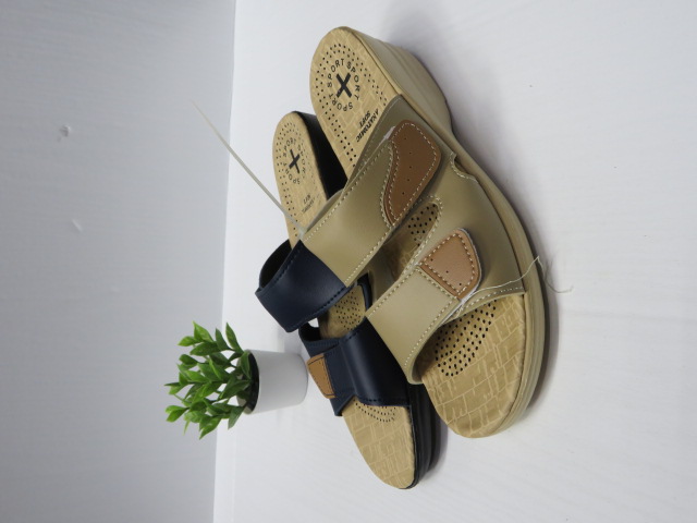 Klapki Damskie 2955 WINE/BEIGE/NAVY 36-41