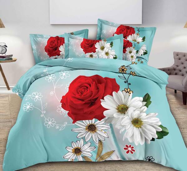 Komplet pościeli 4 części 5943 Mix wzory 200x220