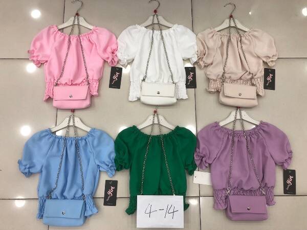 Bluzka dziewczęce 6051 1 kolor 4-14