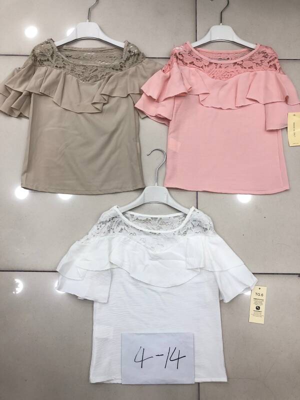 Bluzka dziewczęce 6054 1 kolor 4-14 1