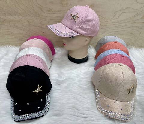 Czapki dziewczęce 6489 Mix kolor Standard