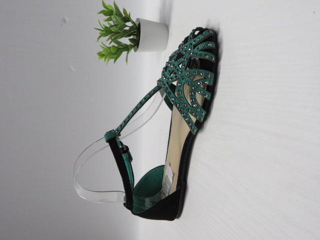 Sandały damskie 014-3 BLACK/GREEN 36-41 1