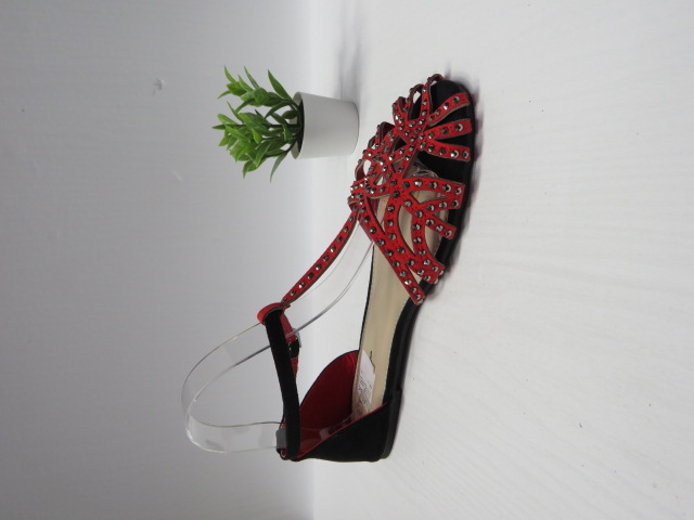 Sandały damskie 014-3 BLACK/RED 36-41 1