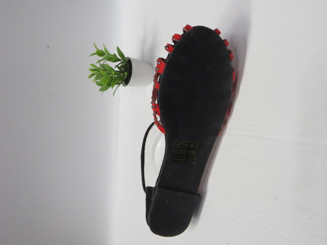 Sandały damskie 014-3 BLACK/RED 36-41 2