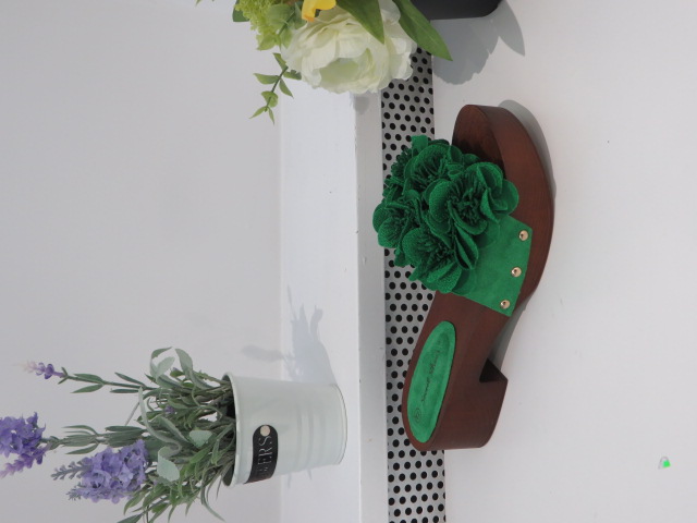 Klapki Damskie LS177 GREEN 36-41