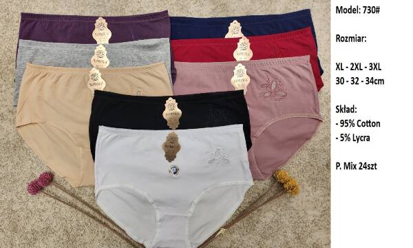 Majtki damskie 730 Mix kolor XL-3XL