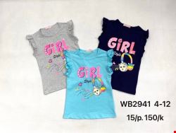 Bluzki dziewczęce WB2941 Mix kolor 4-12