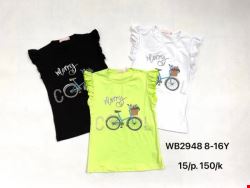 Bluzki dziewczęce WB2948 Mix kolor 8-16