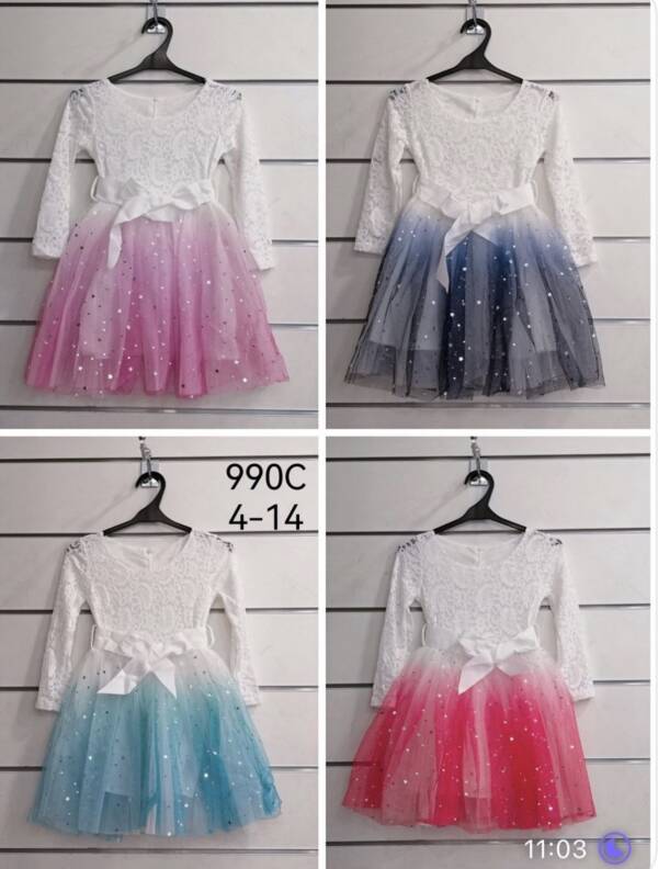 Sukienki dziewczęce 7428 1 kolor 4-14