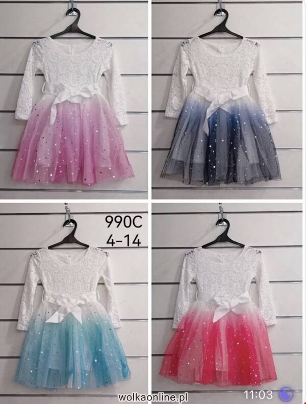 Sukienki dziewczęce 7428 1 kolor 4-14