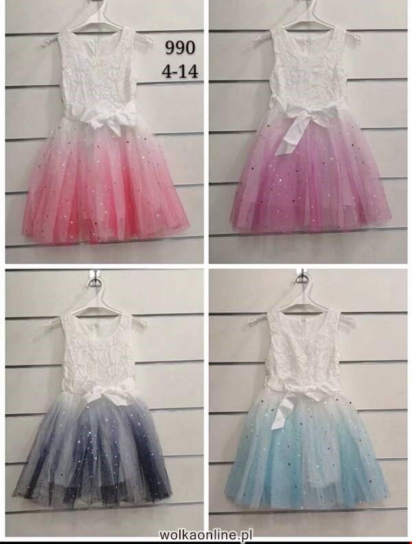 Sukienki dziewczęce 7436 1 kolor 4-14