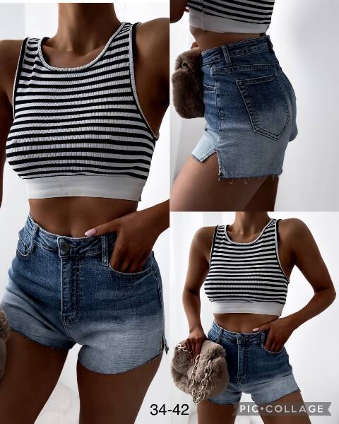 Szorty jeansowe damskie 9236 1 kolor 34-42 1