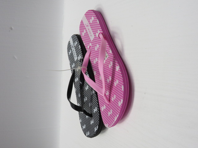 Klapki Damskie 6353 WHITE/BLACK/FUXIA 36-41