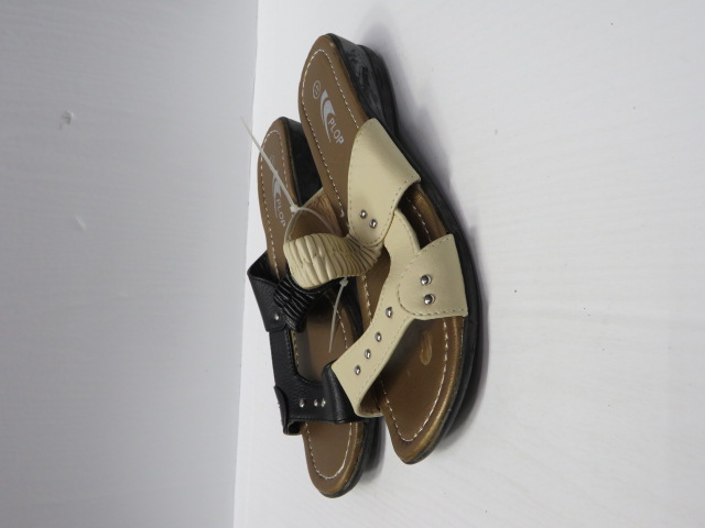 Klapki Damskie 8801 BLACK/WHITE/BEIGE 36-41