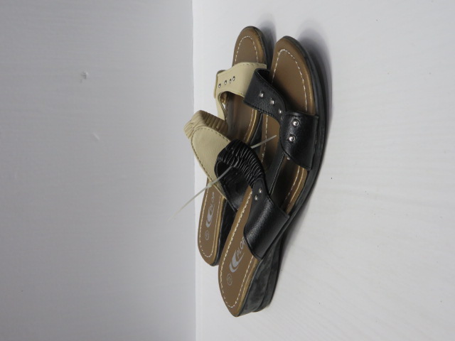 Klapki Damskie 8801 BLACK/WHITE/BEIGE 36-41 1