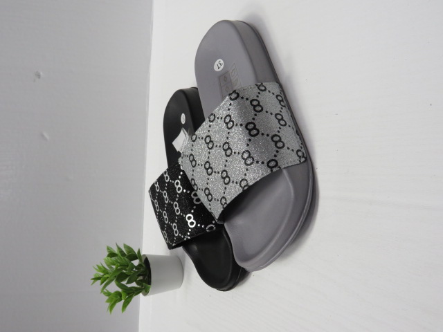Klapki Damskie 8014 BLACK/WHITE/GREY 36-41