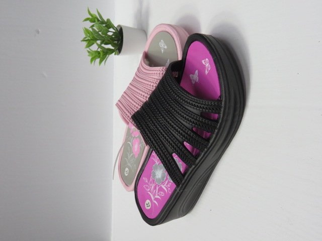 Klapki Damskie 18234 BLACK/WHITE/L.BLUE/PINK 36-41 1