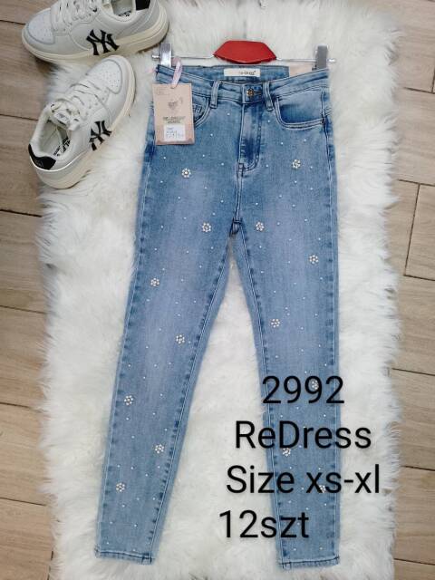 Jeansy damskie 2992 1 kolor XS-XL
