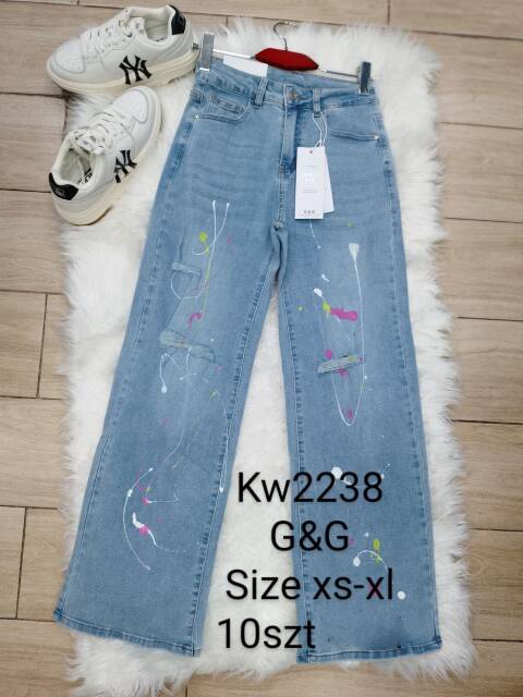 Jeansy damskie KW2238 1 kolor XS-XL