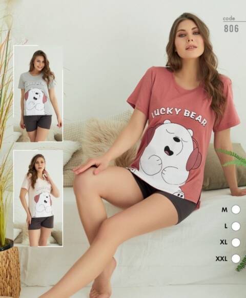  Piżama damskie 806 1 kolor M-2XL (Towar Tureckie)