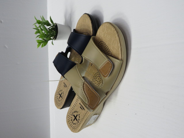 Klapki Damskie 2955 WI/BEIGE/NAVY 36-41 1