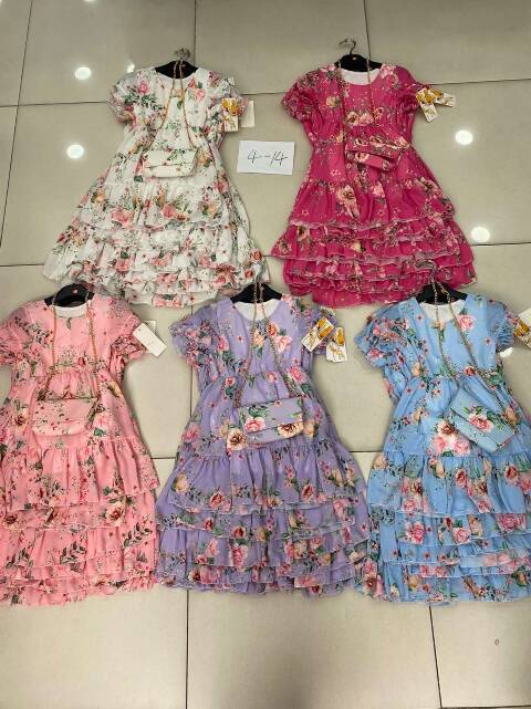 Sukienki dziewczęce 1074 1 kolor 4-14