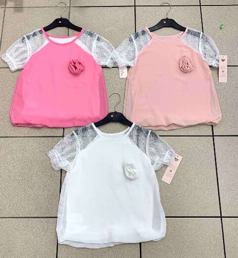 Bluzki dziewczęce 1087 1 kolor 4-14 1