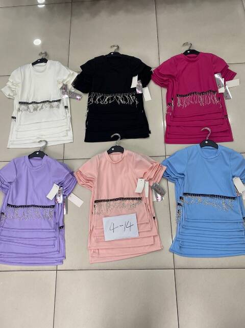 Bluzki dziewczęce 1108 1 kolor 4-14