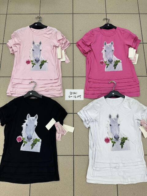 Bluzki dziewczęce 1111 1 kolor 4-14 1