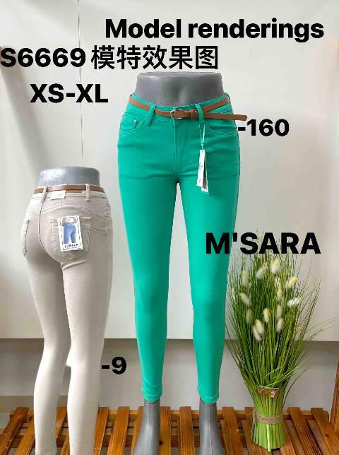 Jeansy damskie S6669 1 kolor XS-XL