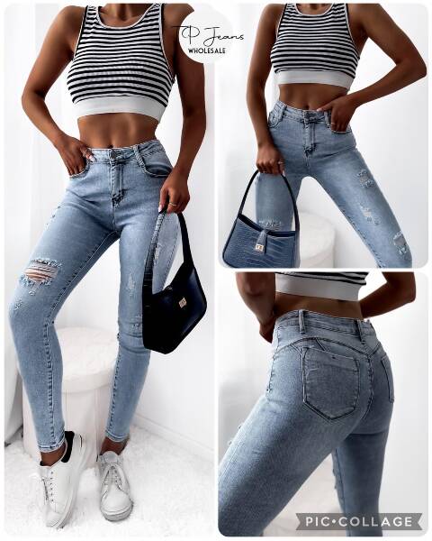Jeansy damskie 1315 1 kolor XS-XL