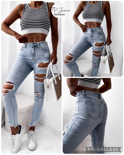 Jeansy damskie 1316 1 kolor XS-XL 1
