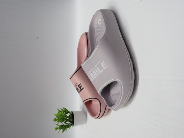 Klapki Damskie 18245 BLACK/PINK/WHITE/L.GREY 36-43