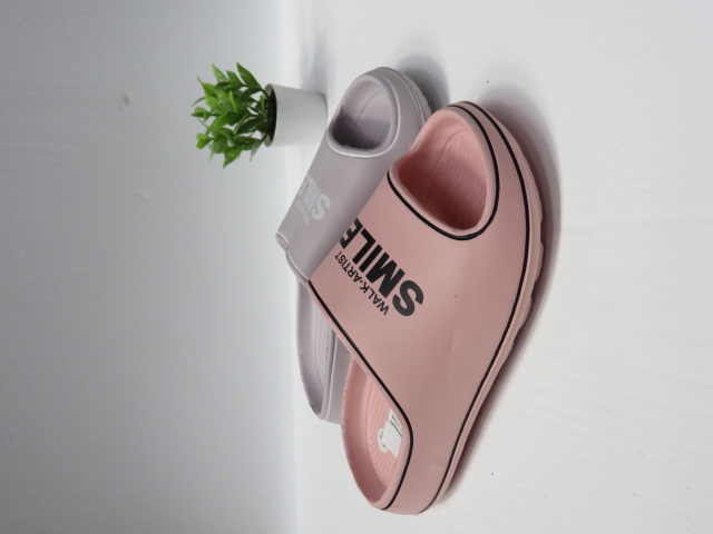 Klapki Damskie 18245 BLACK/PINK/WHITE/L.GREY 36-43 1