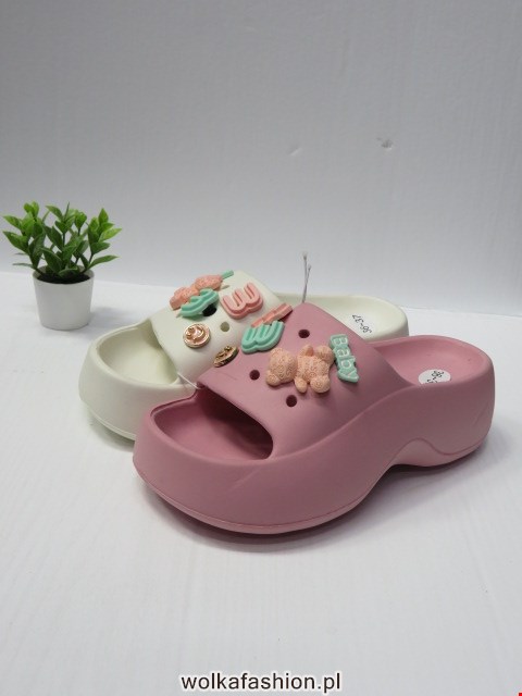 Klapki Damskie 18261 BLACK/WHITE/PINK 36-41