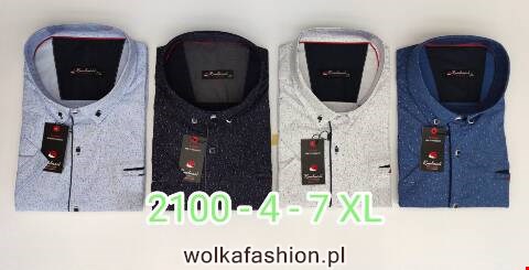 Koszule męskie na krótki rękaw 2100 1 kolor 4XL-7XL (Towar Tureckie)