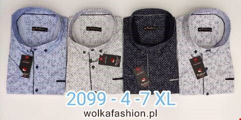 Koszule męskie na krótki rękaw 2099 1 kolor 4XL-7XL (Towar Tureckie)