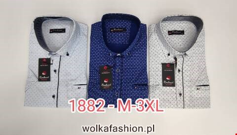 Koszule męskie na krótki rękaw 1882 1 kolor M-3XL (Towar Tureckie)