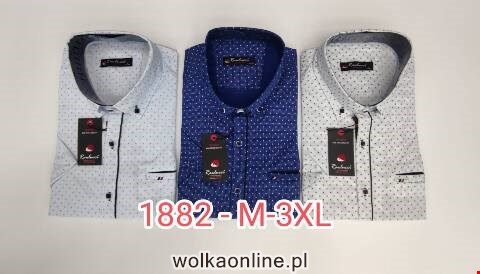Koszule męskie na krótki rękaw 1882 1 kolor M-3XL (Towar Tureckie)