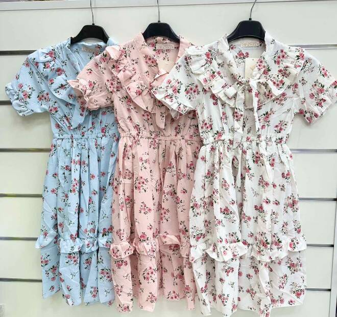 Sukienka dziewczęca 6413 1 kolor  4-14