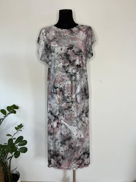 Komplet bluzka + spodnica 7650 1 kolor 44-54 (Towar Polskie)