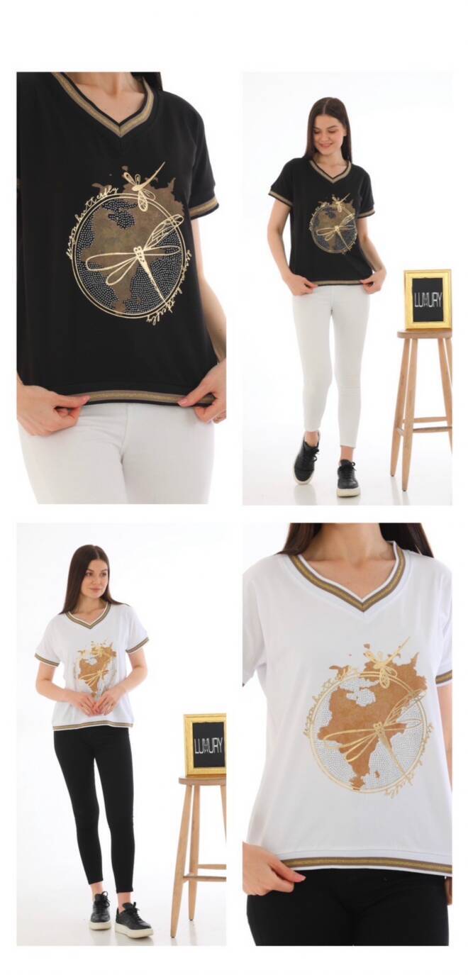 Bluzka damska 7988 Mix kolor  Standard (TOWAR Tureckie)