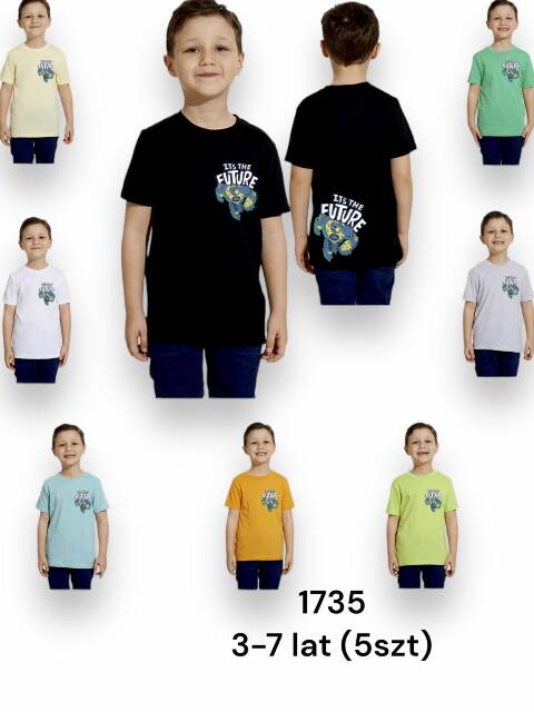 Bluzki chłopięce 1735 1 kolor 3-7lat 1