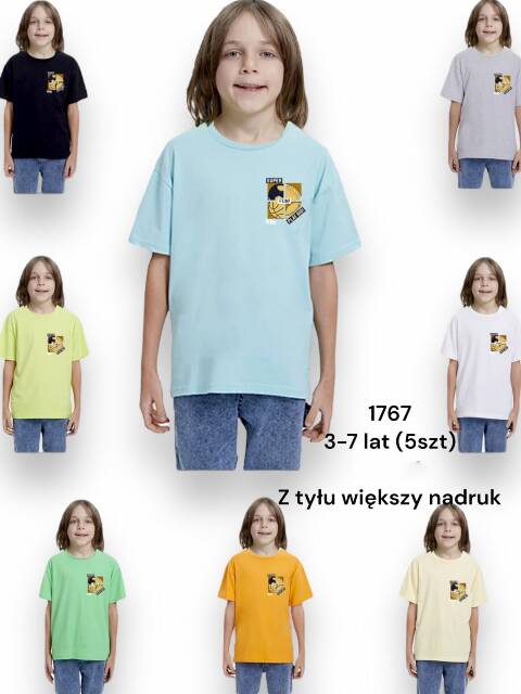 Bluzki chłopięce 1767 1 kolor 3-7lat 1